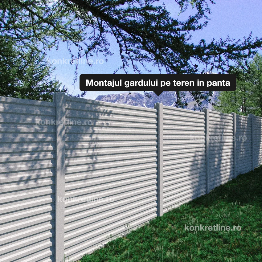 Montaj gard pe teren in panta