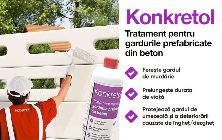 Tratament hidrofob pentru garduri prefabricate din beton